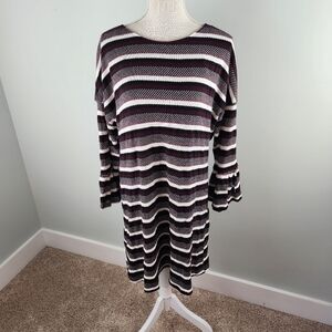 Luxology  Lightweight Sweater 3/4 Length Flutter Sleeve Midi Dress Size Large